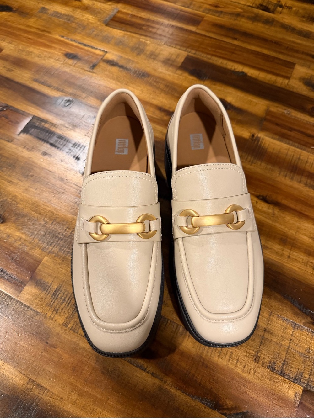 Fitflop F-Luma Chunky-Snaffle Leather Demi-Wedge Loafers - Picture 2 of 6